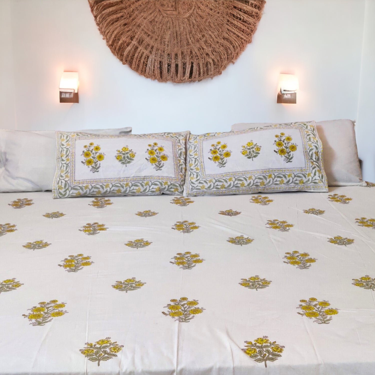 Pure cotton Blockprint Red Flower