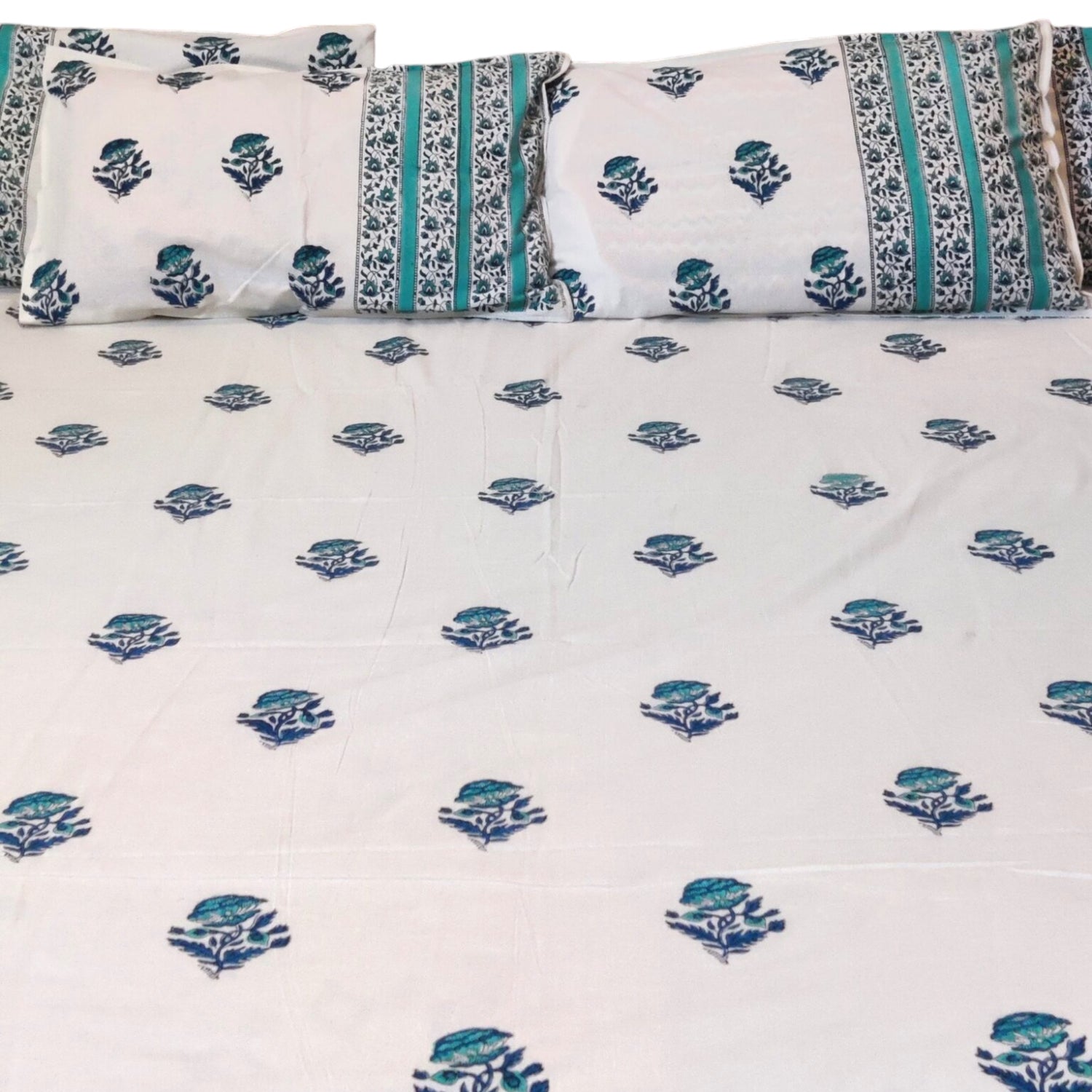 Pure cotton Blockprint Blue Flower