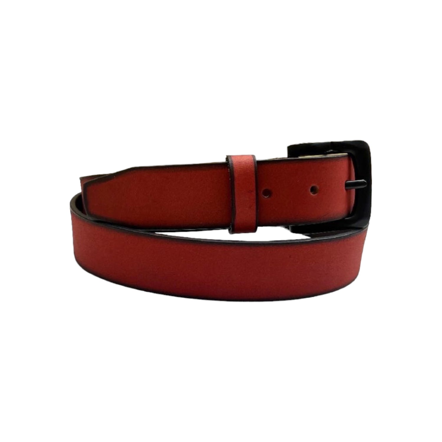 Mens Edge Burning finish leather belt