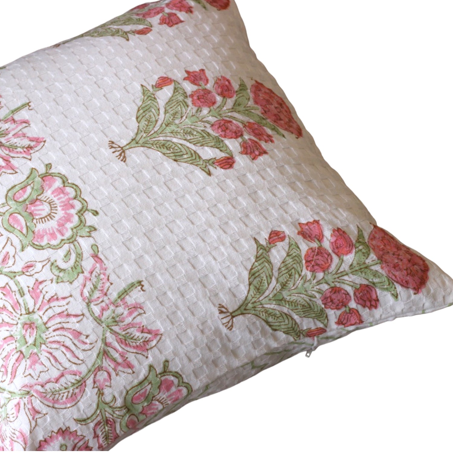 Orange Green Waffle Cushion Cover