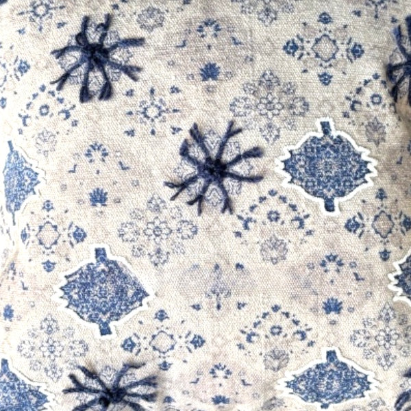 Blue Handtufted Cushion Cover