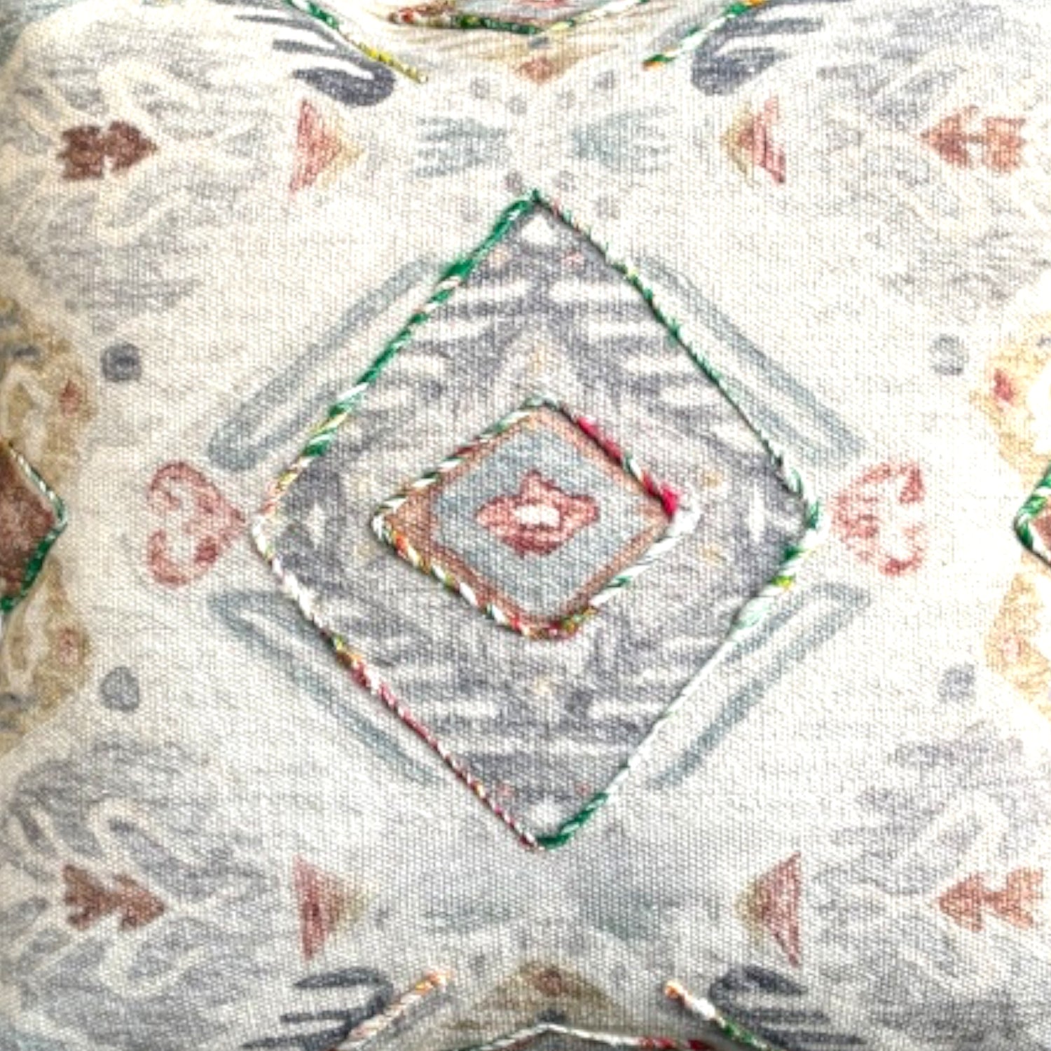 White Boho Handtufted Cushion Cover