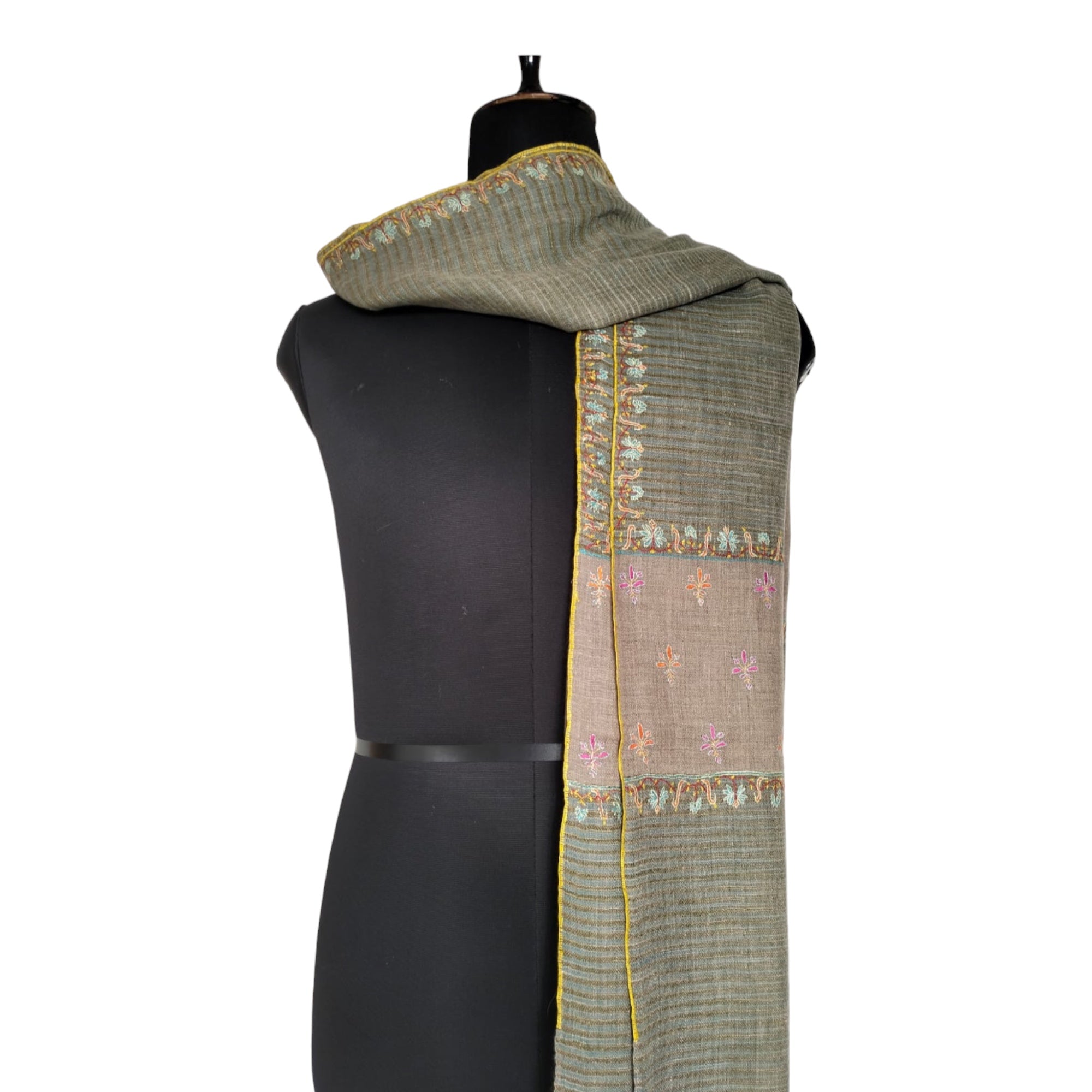 Hand Embroidered Ikat Pashmina