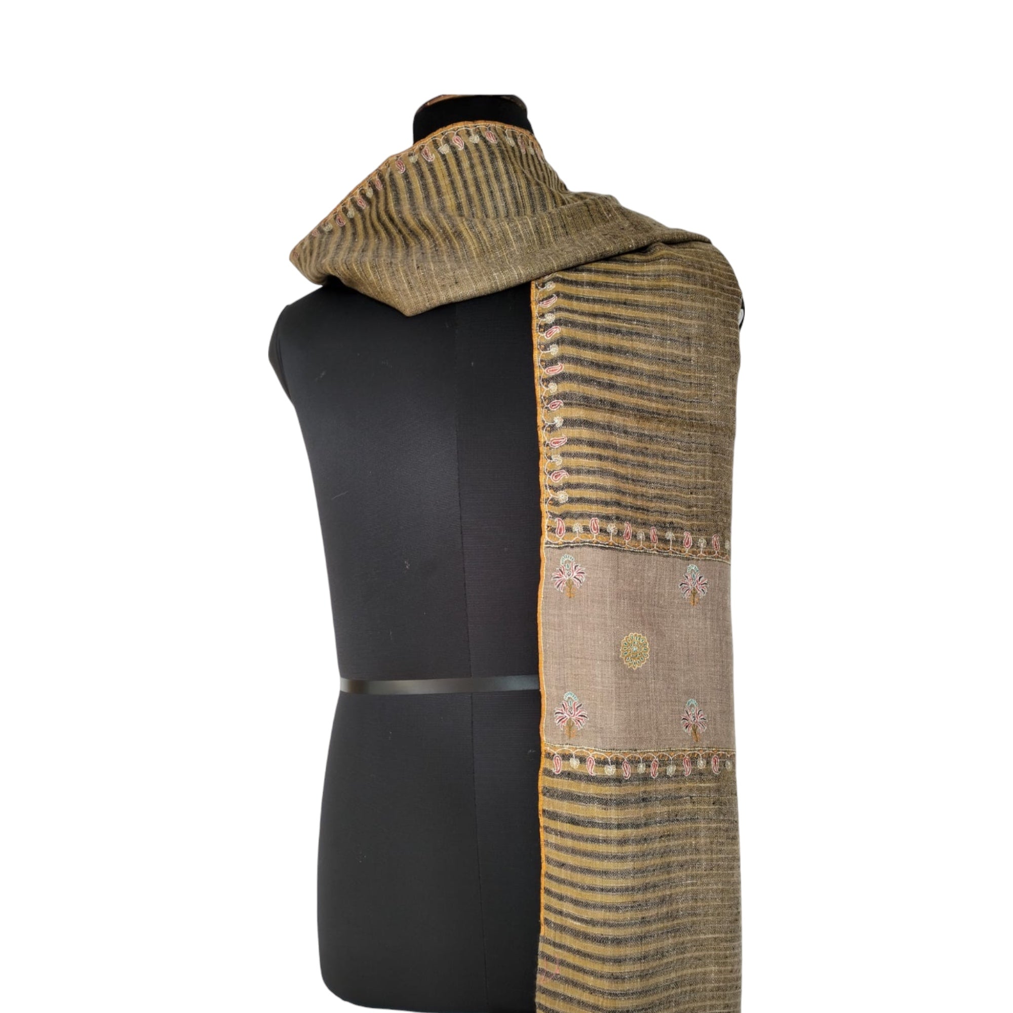 Handwoven Zari Embroidered Pashmina Shawl