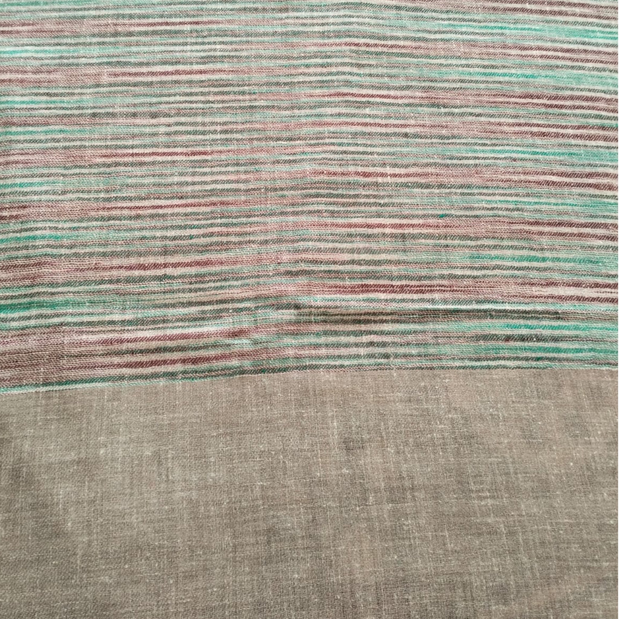 Handwoven Tie Dye Green Red Striped Pashmina