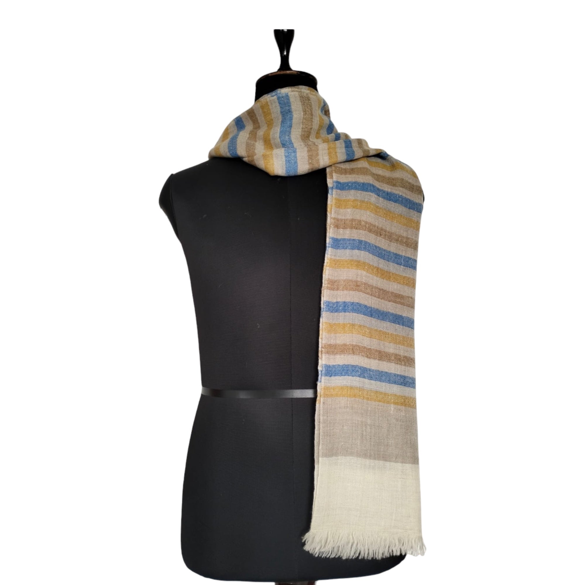 Multicolor Golden Blue Khatiras Pashmina Shawl