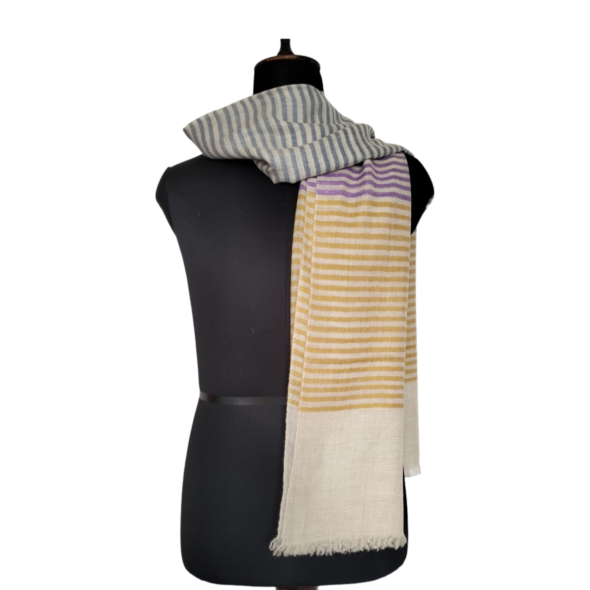 Handwoven Khatiras Striped Pattern Pashmina