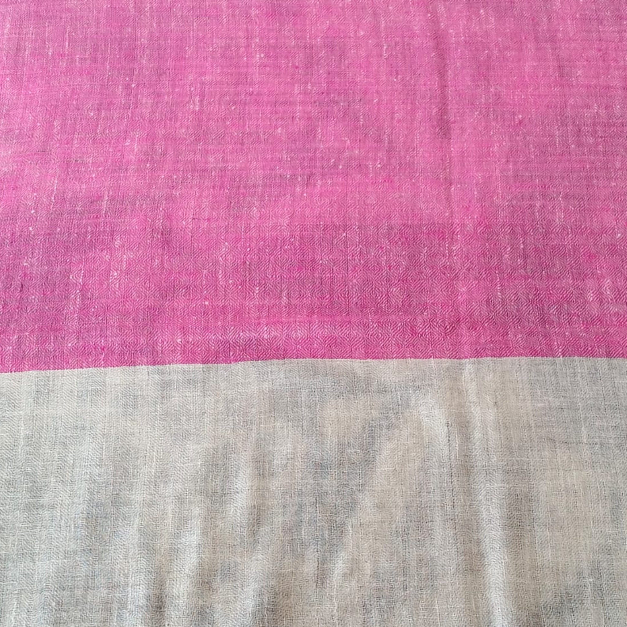 Handwoven Natural Pink White Pashmina
