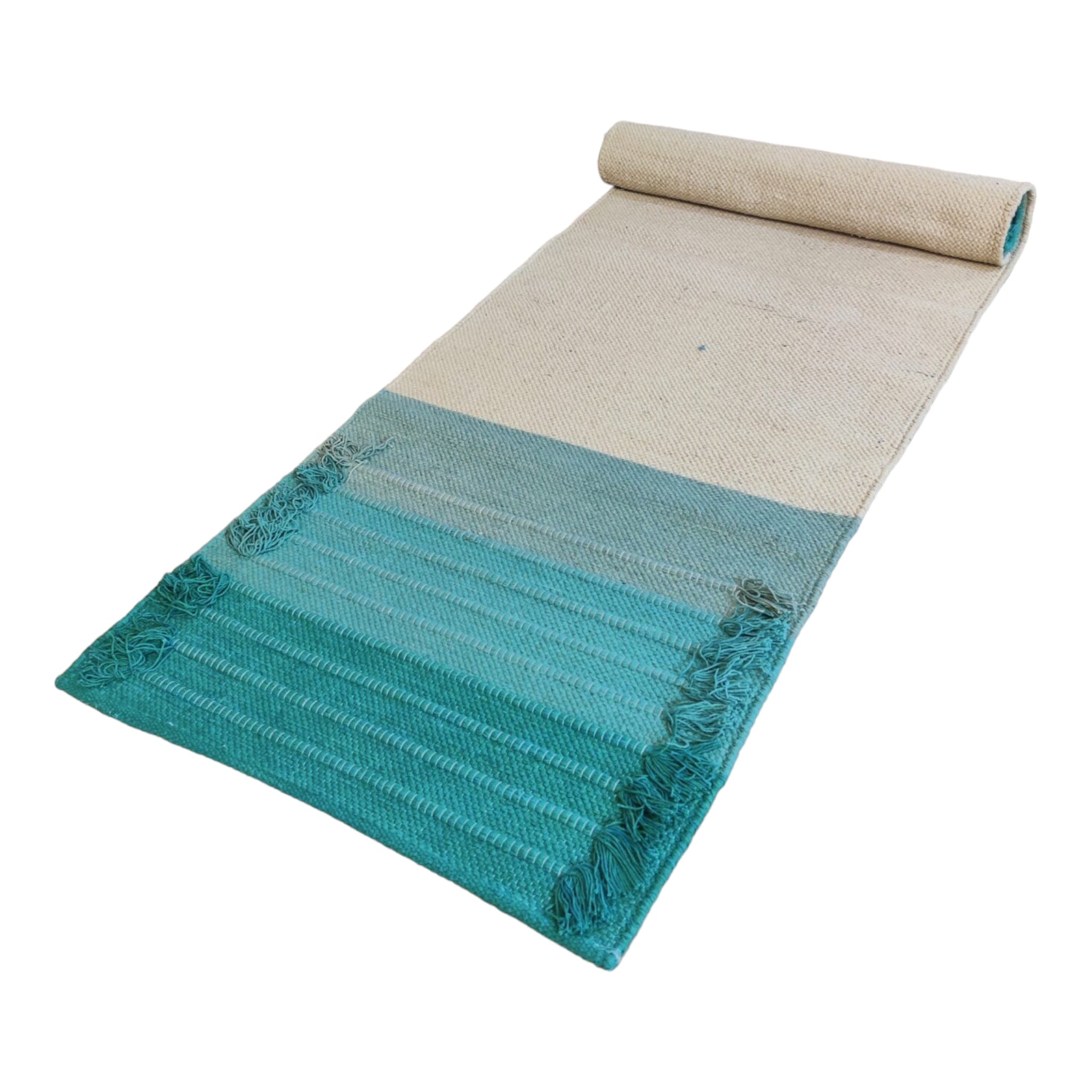 Cotton handloom Eco-Friendly Striped Pattern Yoga Mat