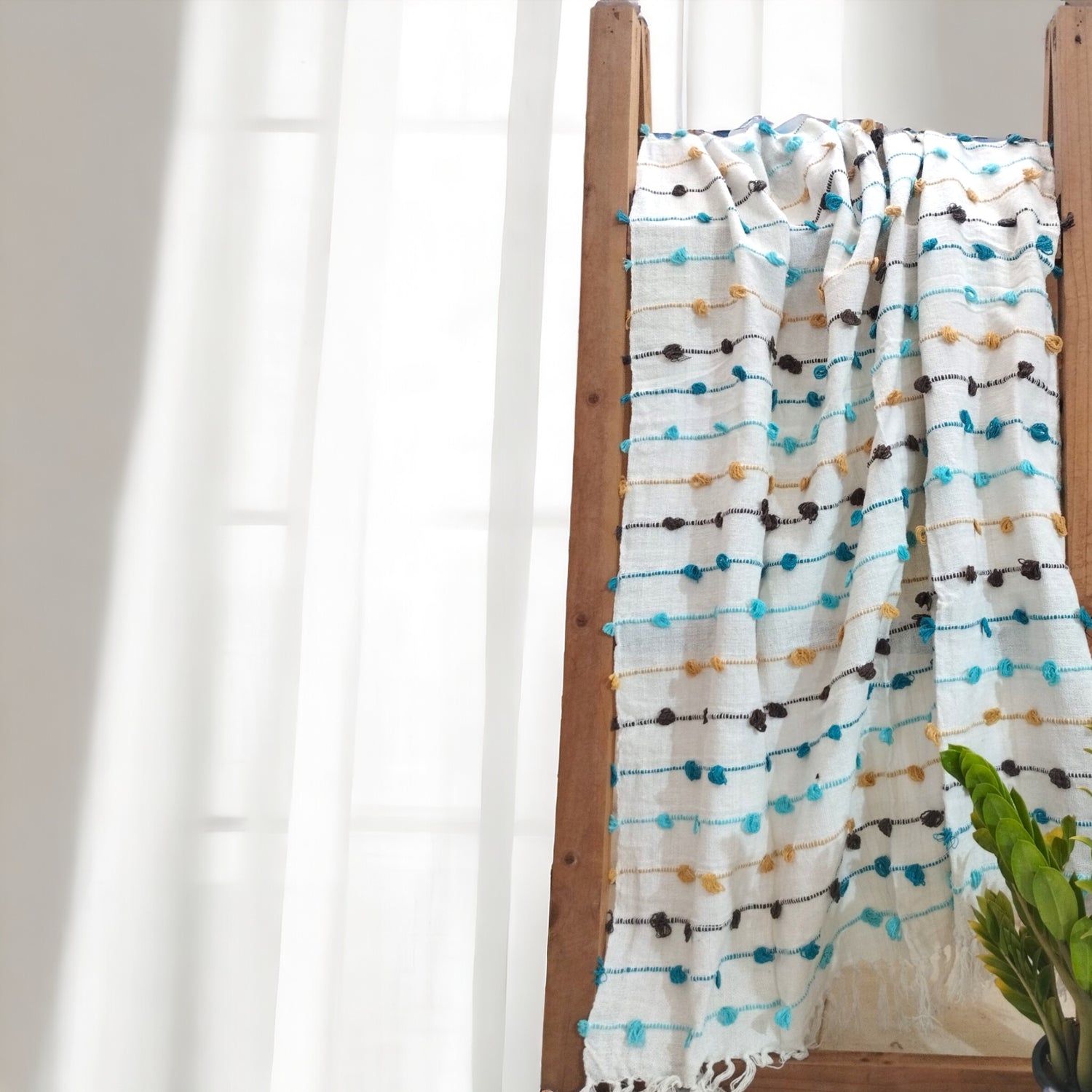 Handmade Cotton Motley Woven Sofa Throw