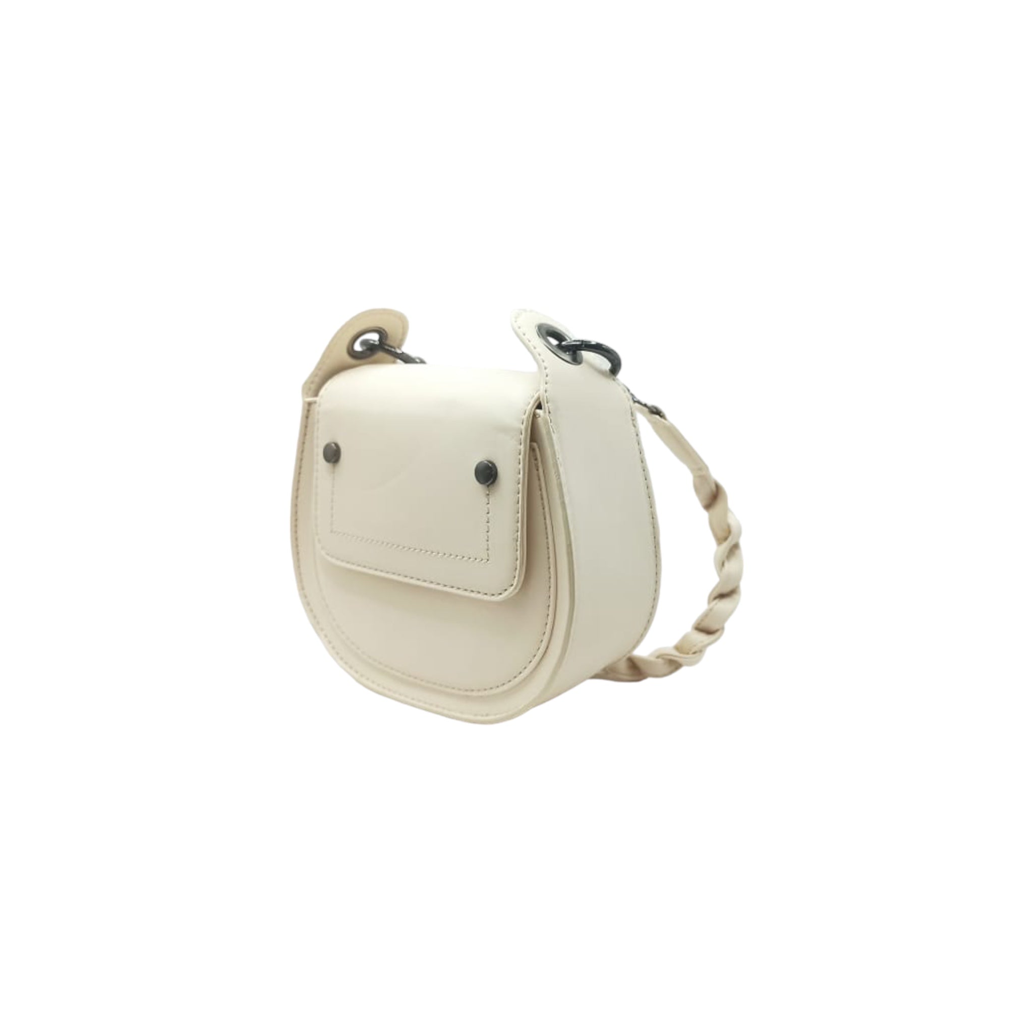 Leather Shoulder Bag with braided handle