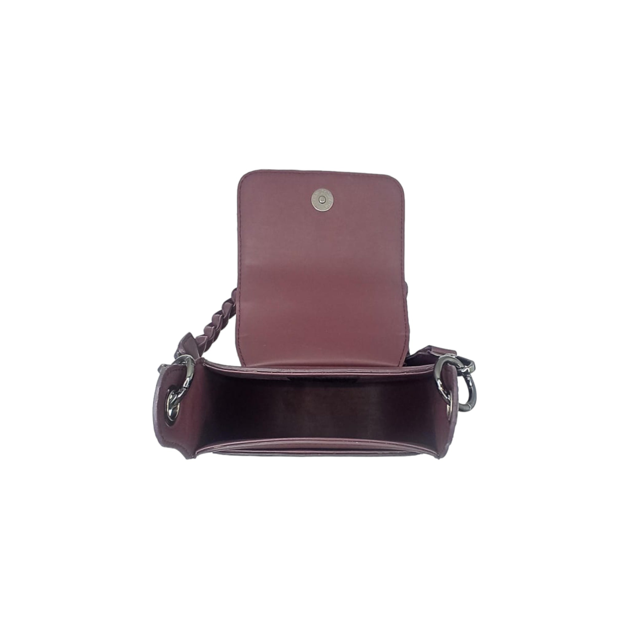 Leather Shoulder Bag with braided handle