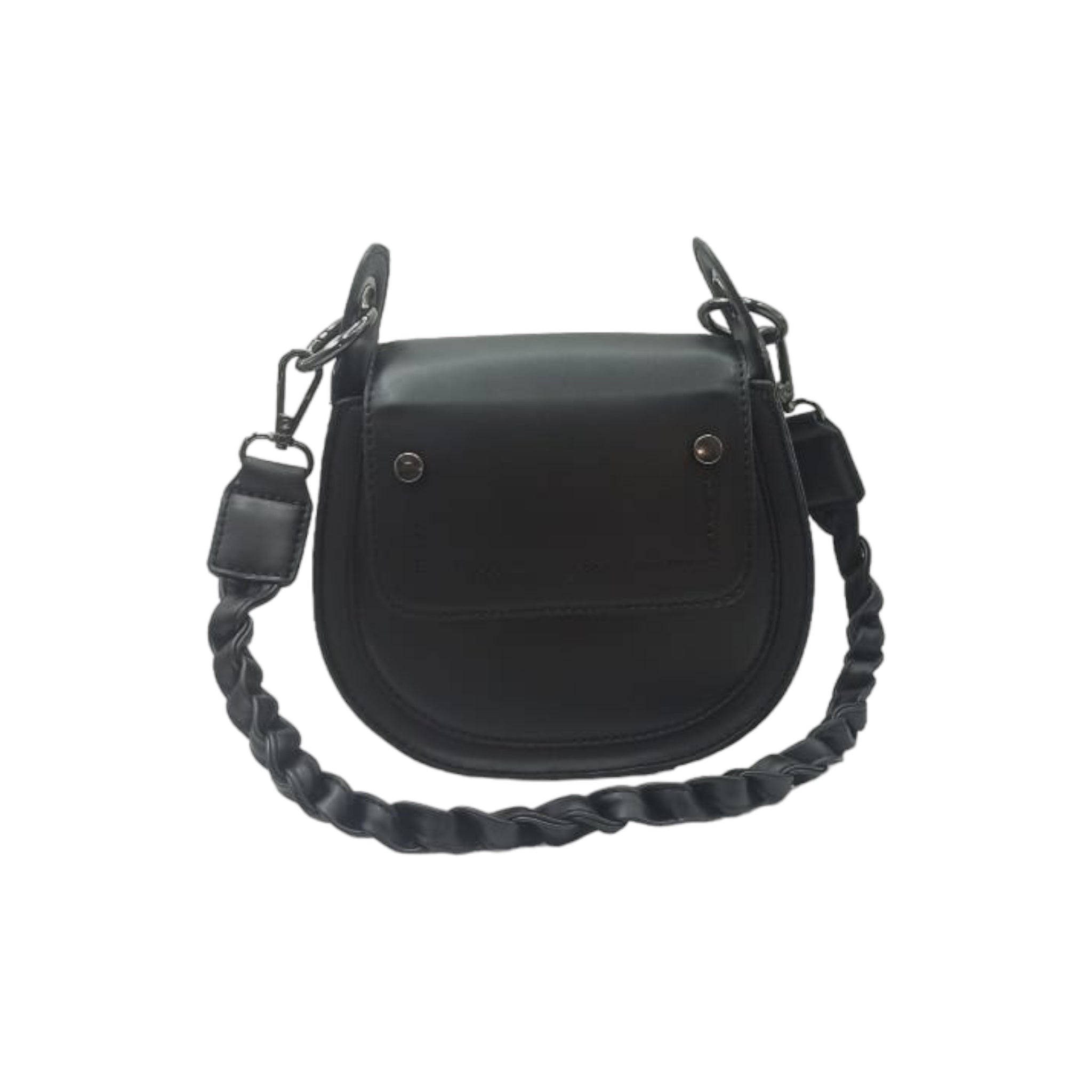 Leather Shoulder Bag with braided handle