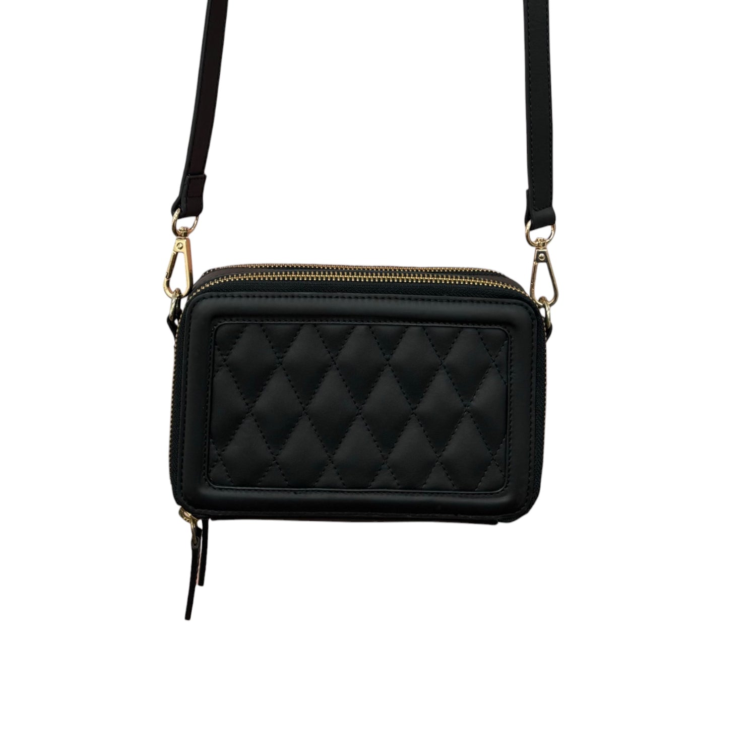 Ladies Leather Quilted Cross Body Bag with Card Compartments