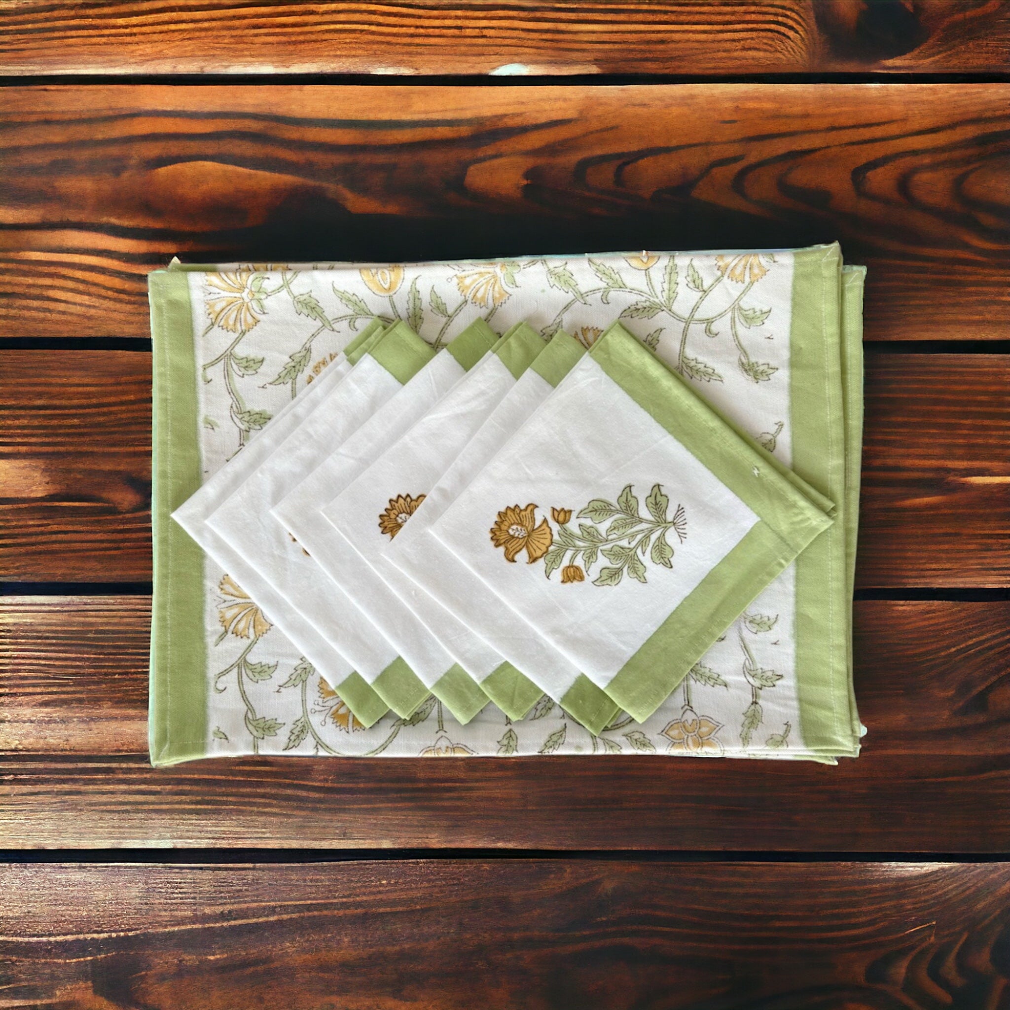 Cotton Printed Mat & Napkin Set