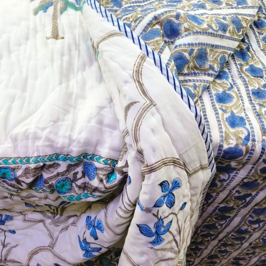 Handblock Cotton Printed Quilt