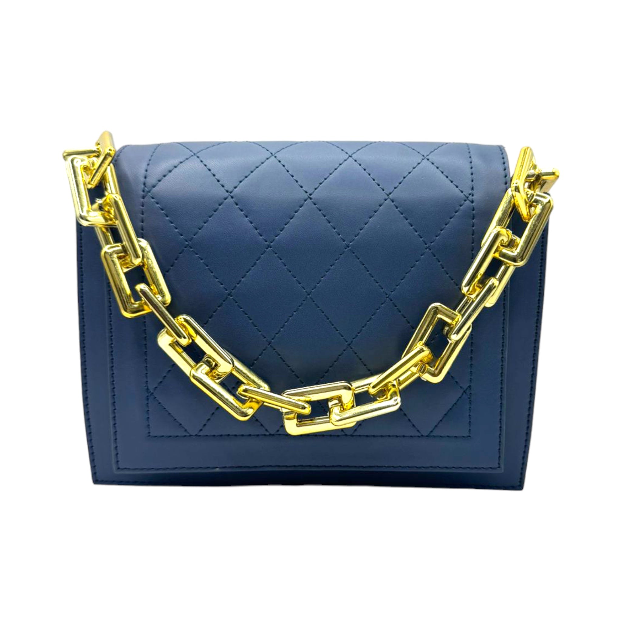 Ladies Leather Quilt Stitch Bags with Metal Chain