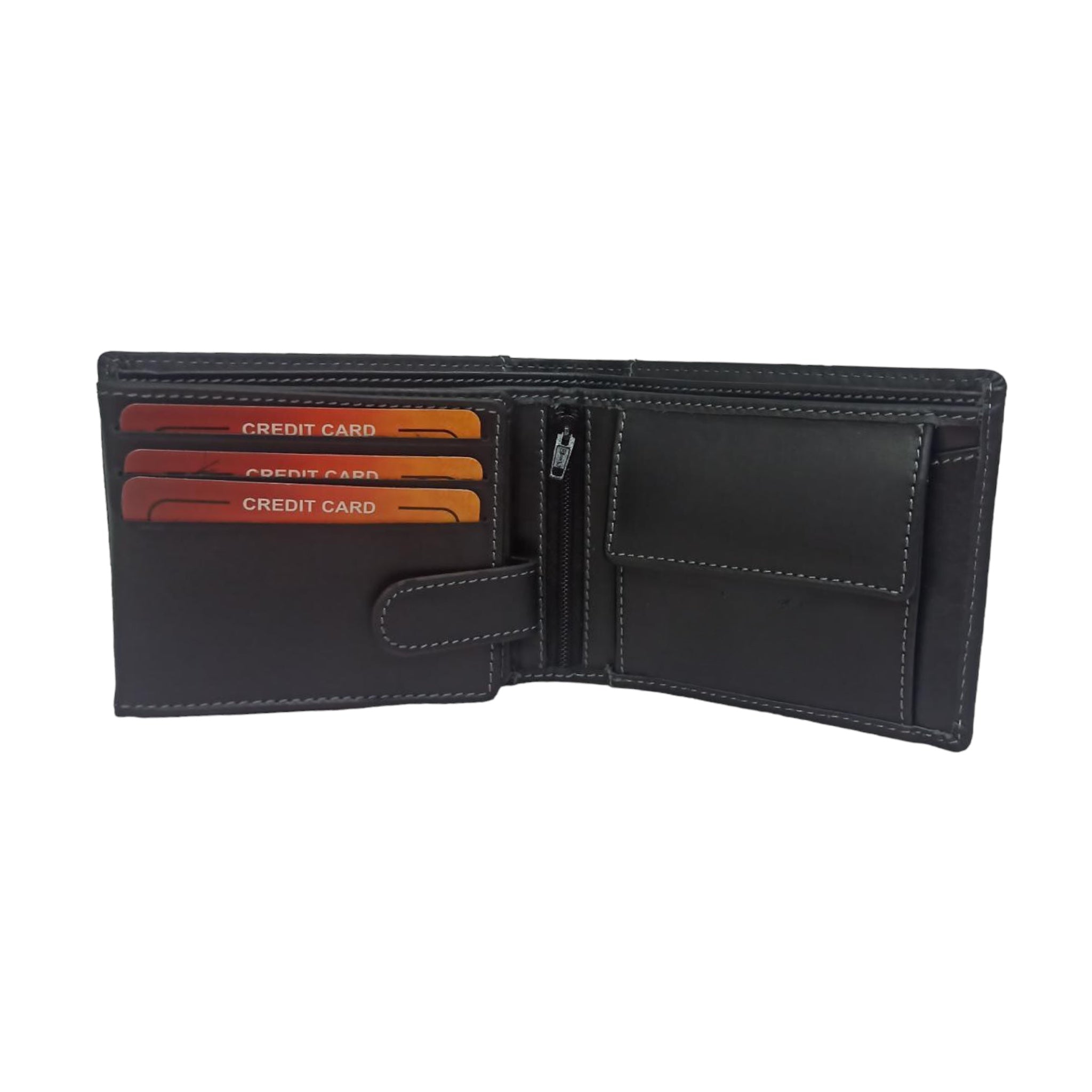 Black Men Wallet with contrast stitch