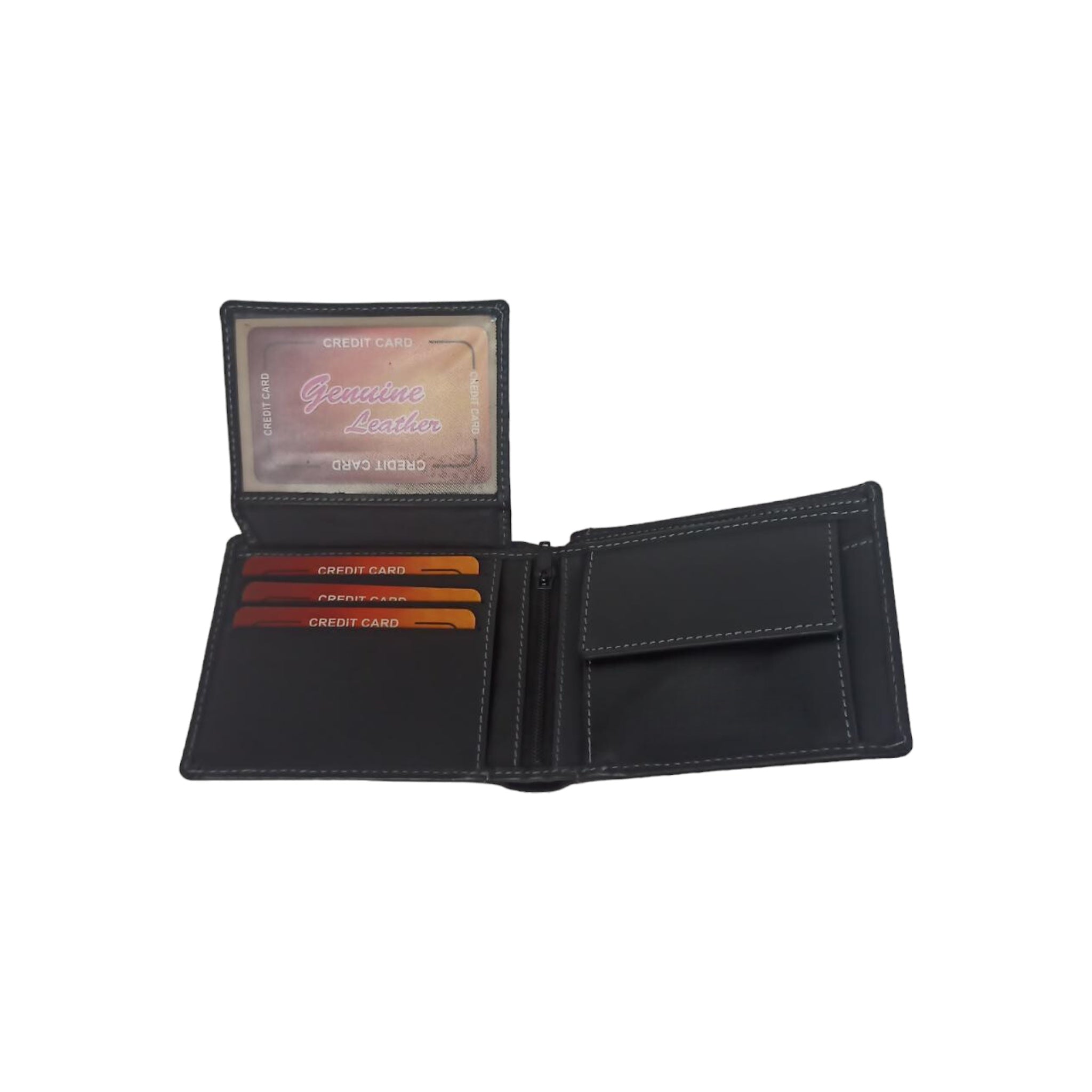 Black Men Wallet with contrast stitch