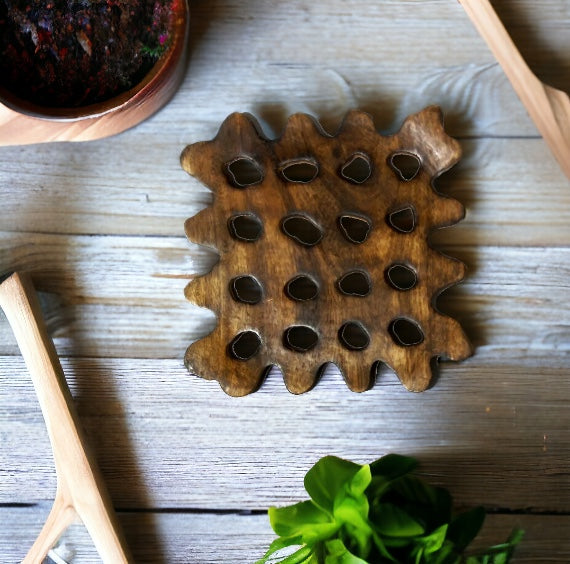 Wooden Polka cut Trivet