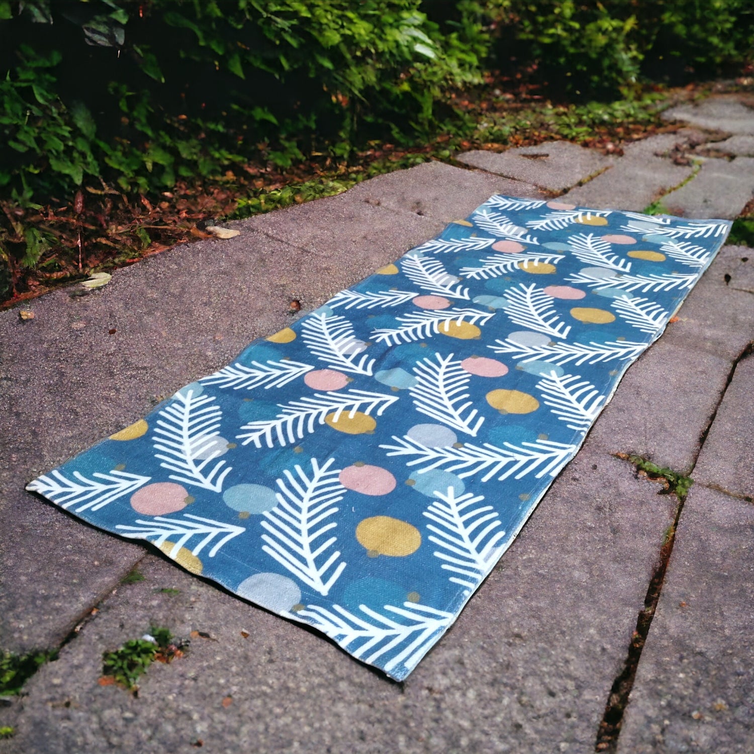 Handloom Cotton Blue Eco-Friendly Yoga Mat