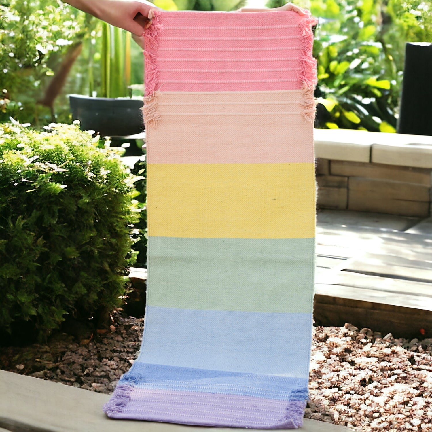 Cotton Handloom Multicolor Yoga Mat