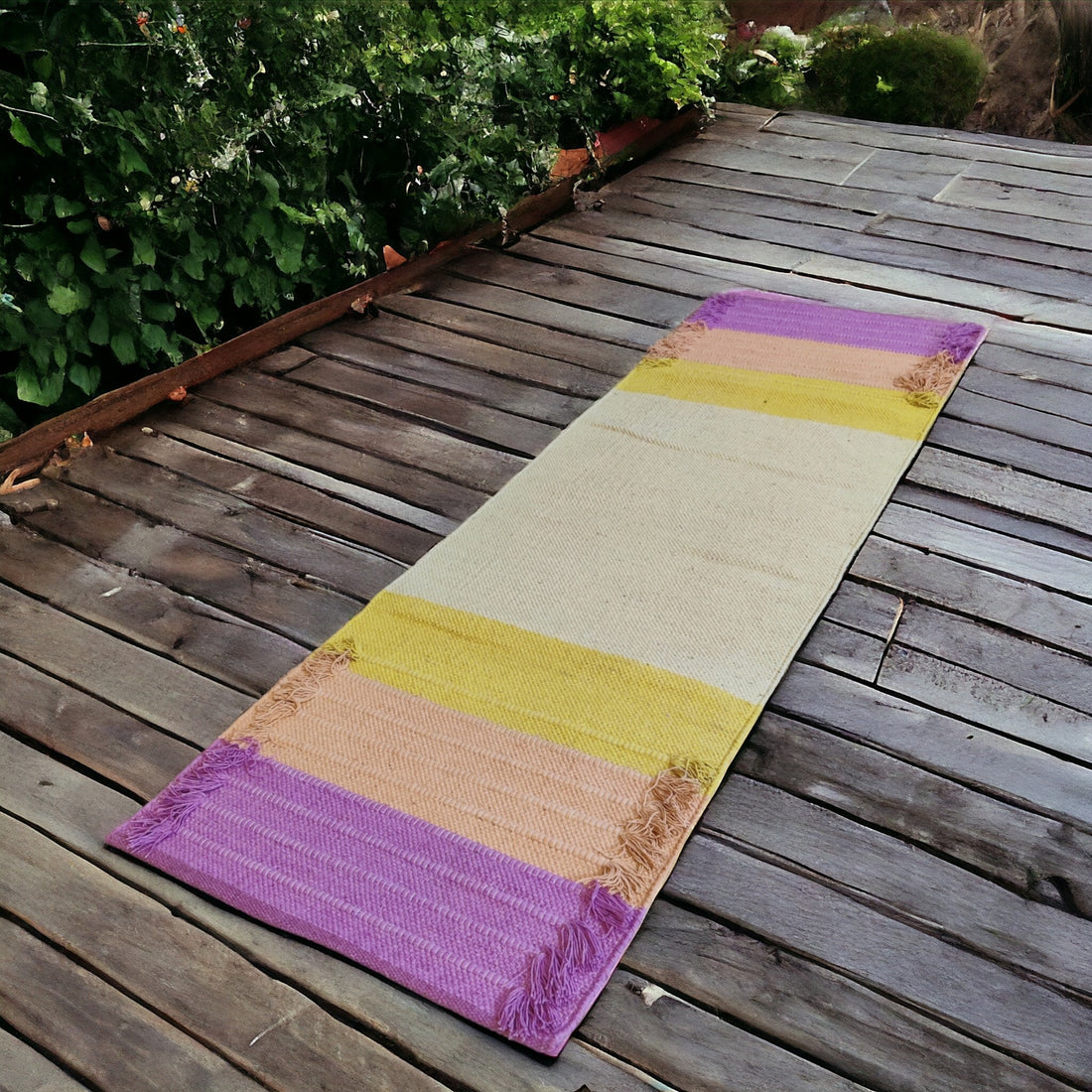 Cotton handloom Eco-Friendly Striped Pattern Yoga Mat