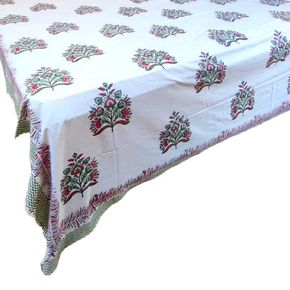 Pure Cotton Blockprint White Bedsheet