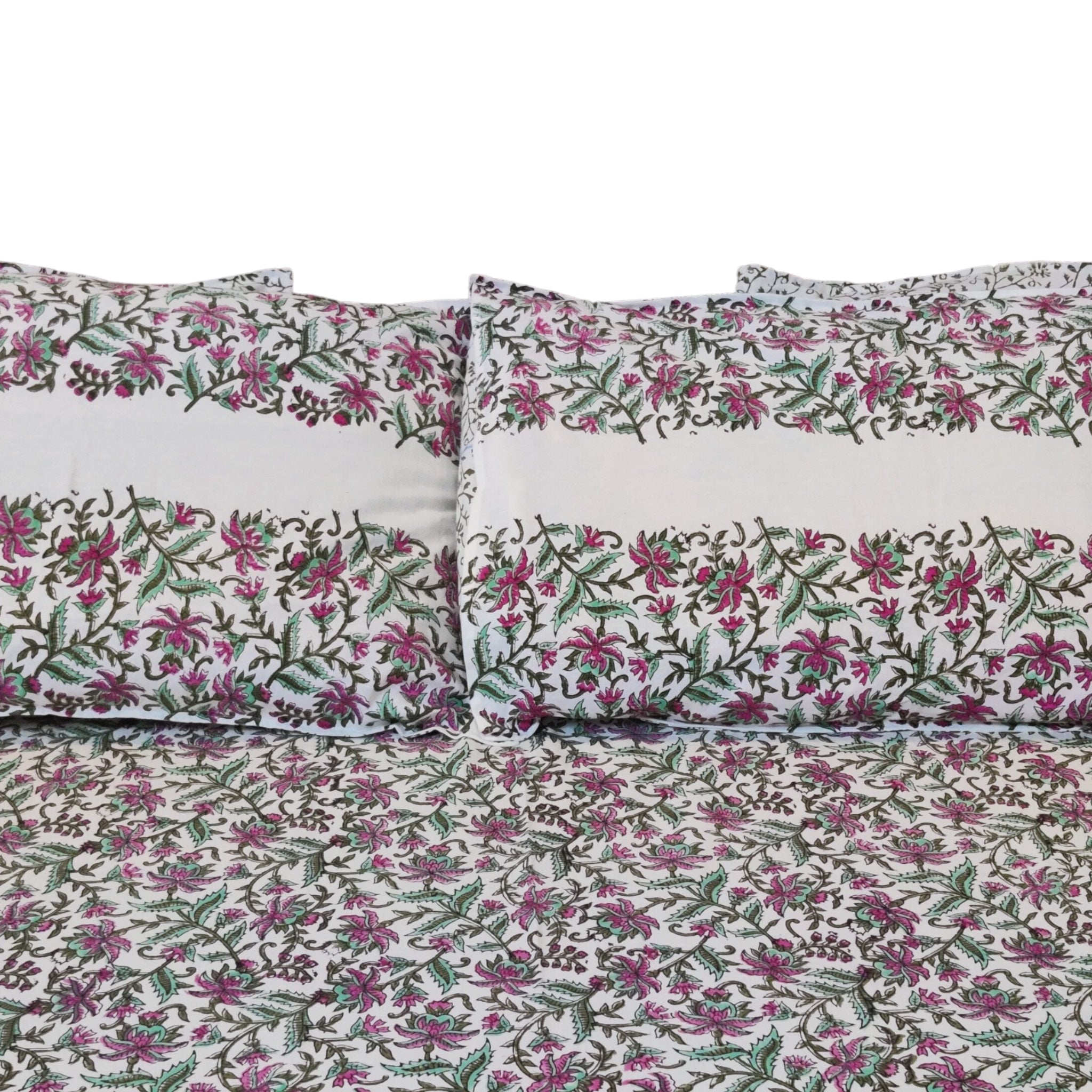 Pure Cotton Handmade Bloom Print Bedsheet