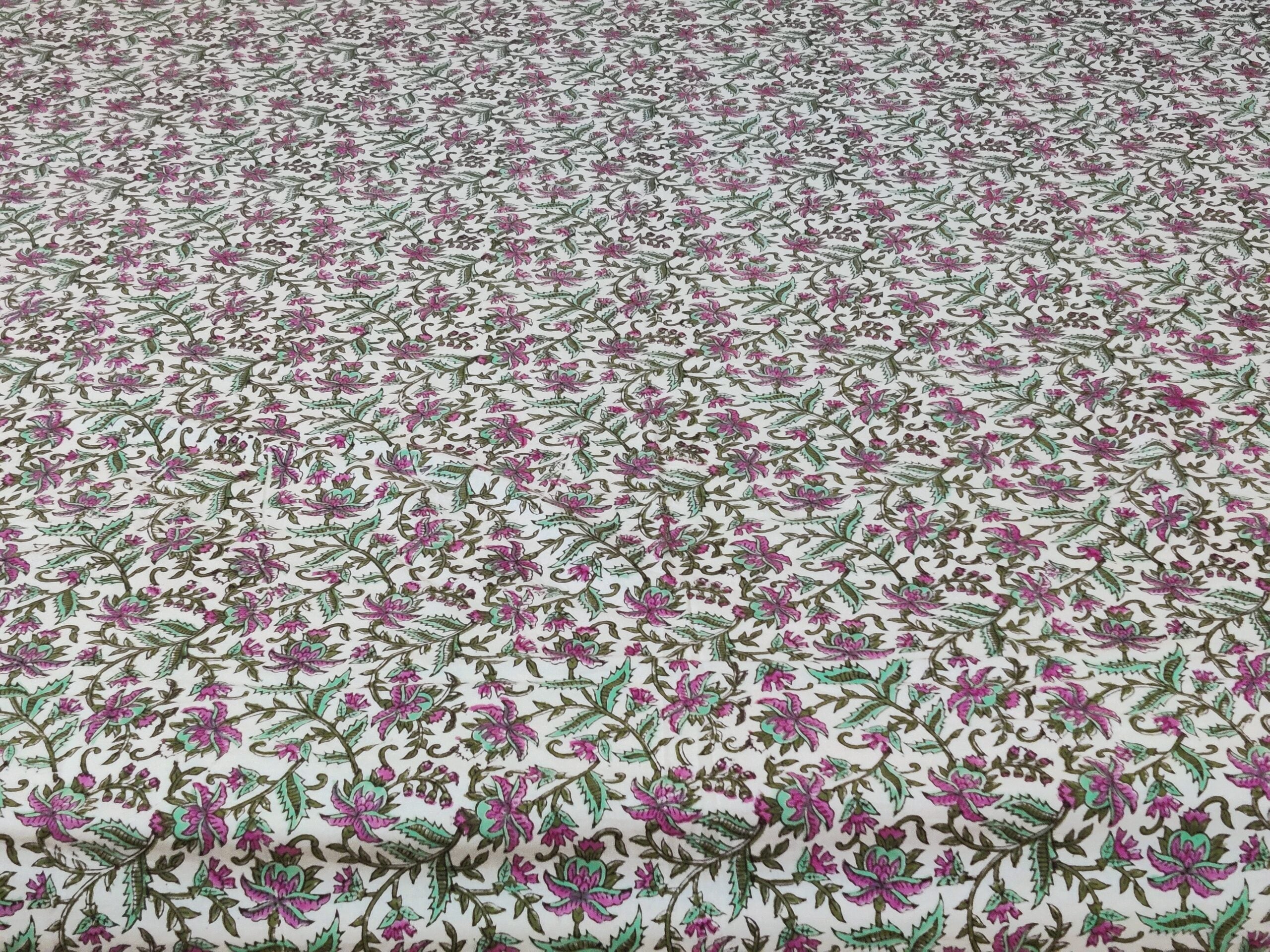 Pure Cotton Handmade Bloom Print Bedsheet