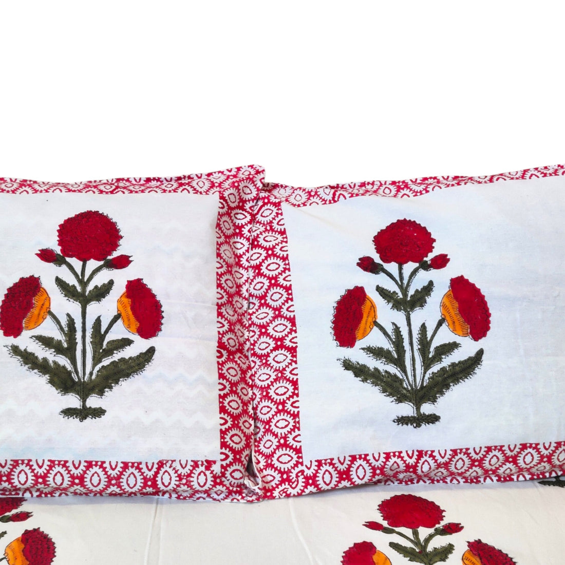 Pure cotton Blockprint Red Flower