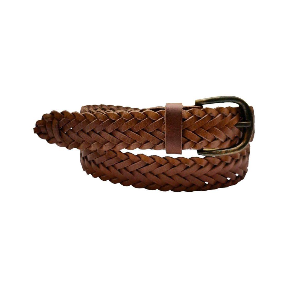 Mens Leather Casual Braided Belt