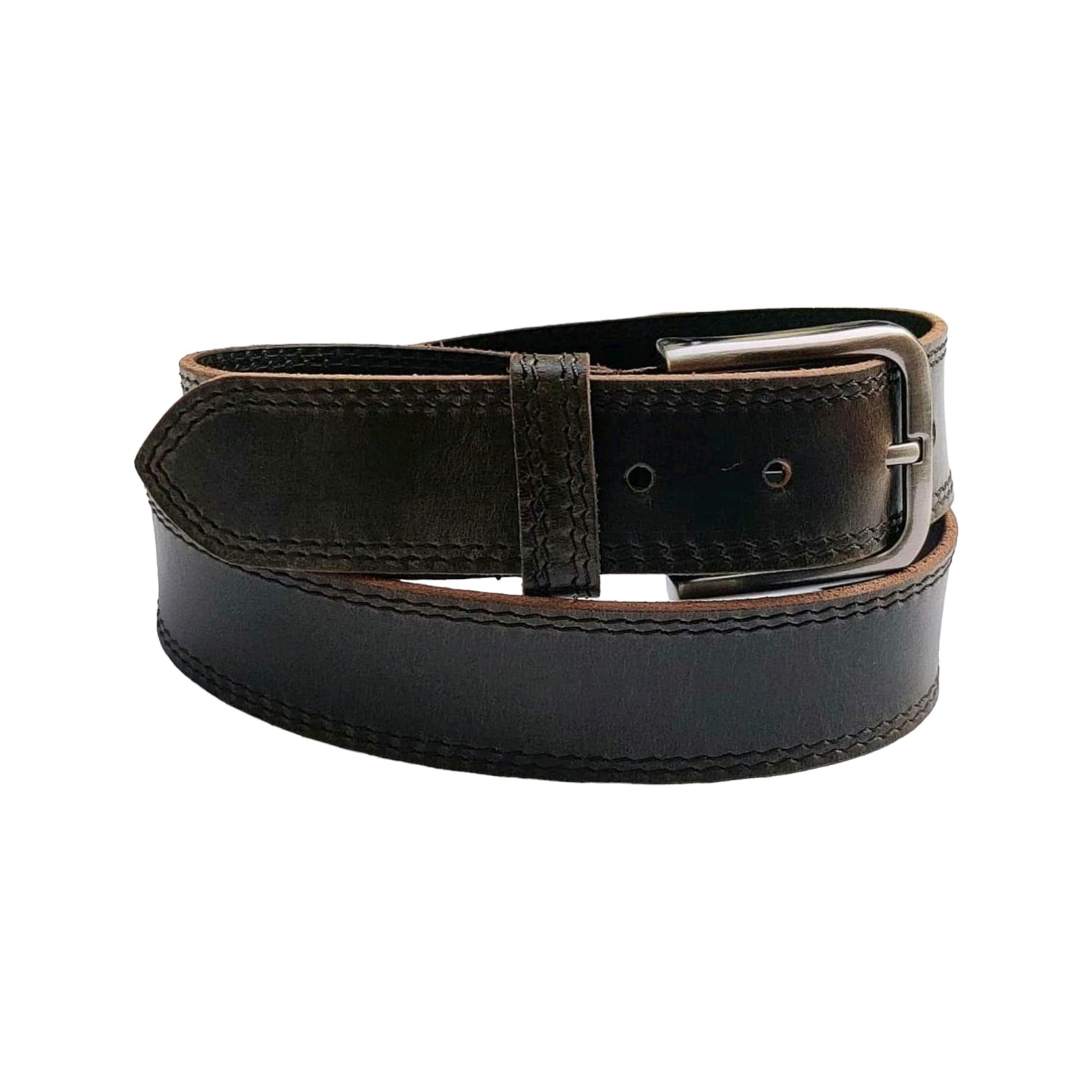 Mens Edge Stitch Leather Belt