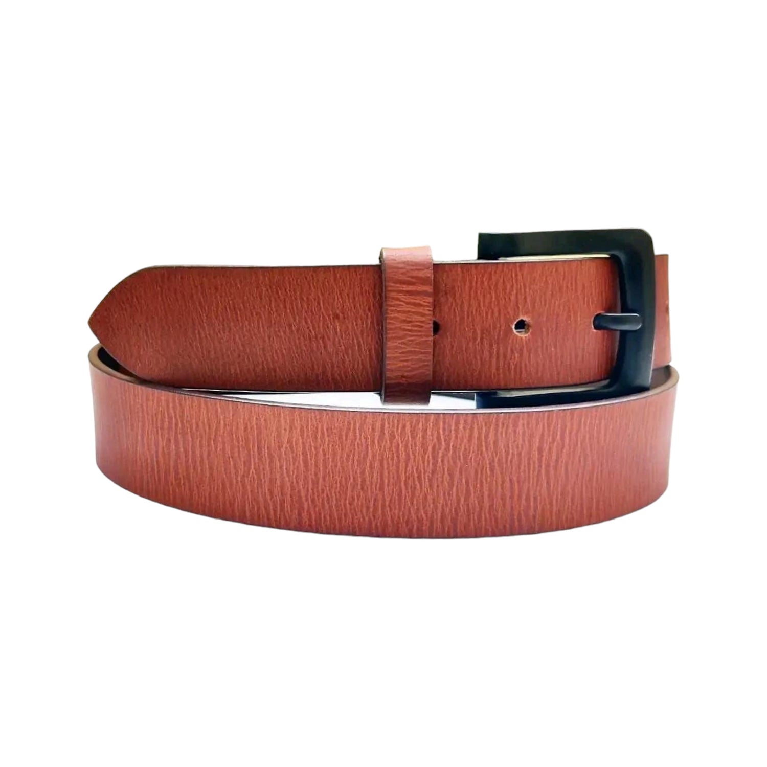 Mens Leather Crunch Boarding Finish Belt