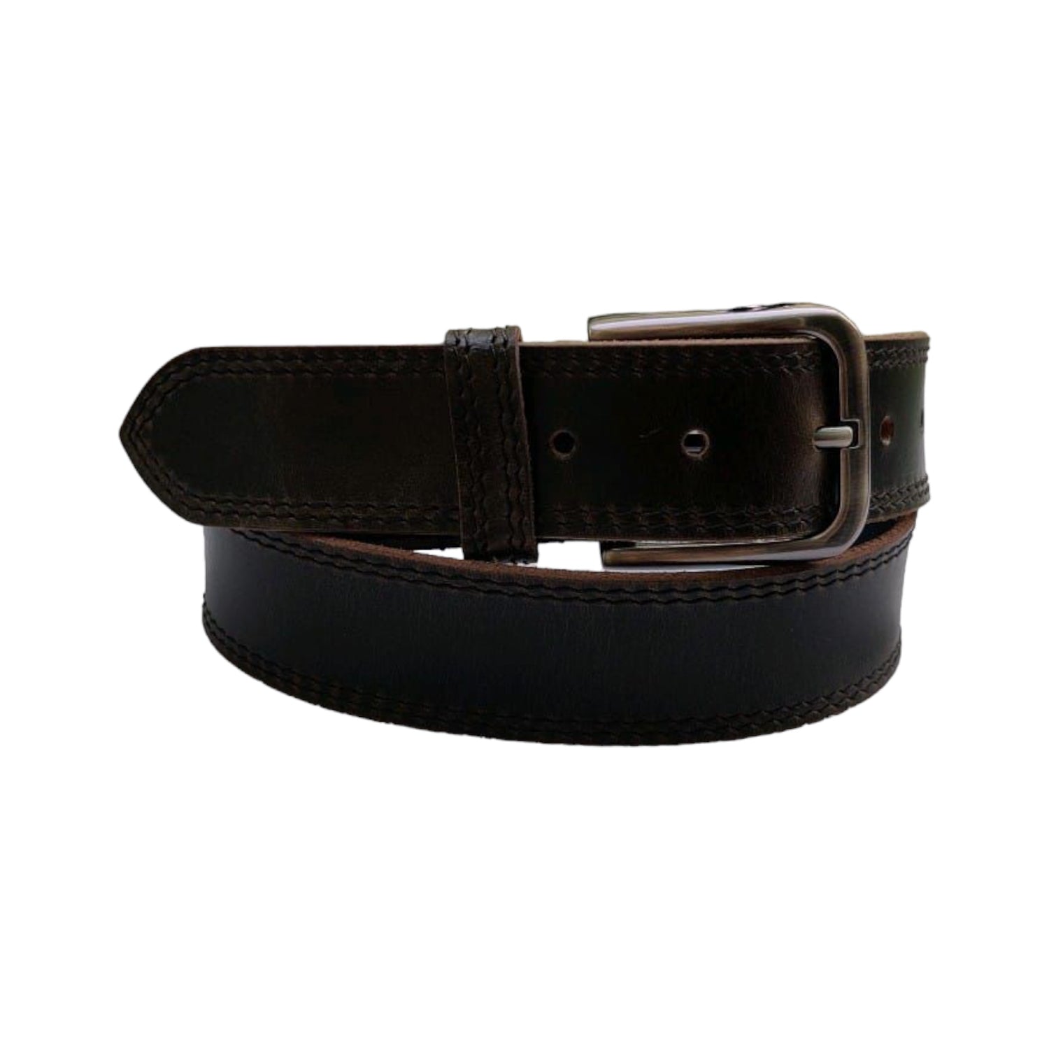 Mens Double Stitch Leather Finish Belt