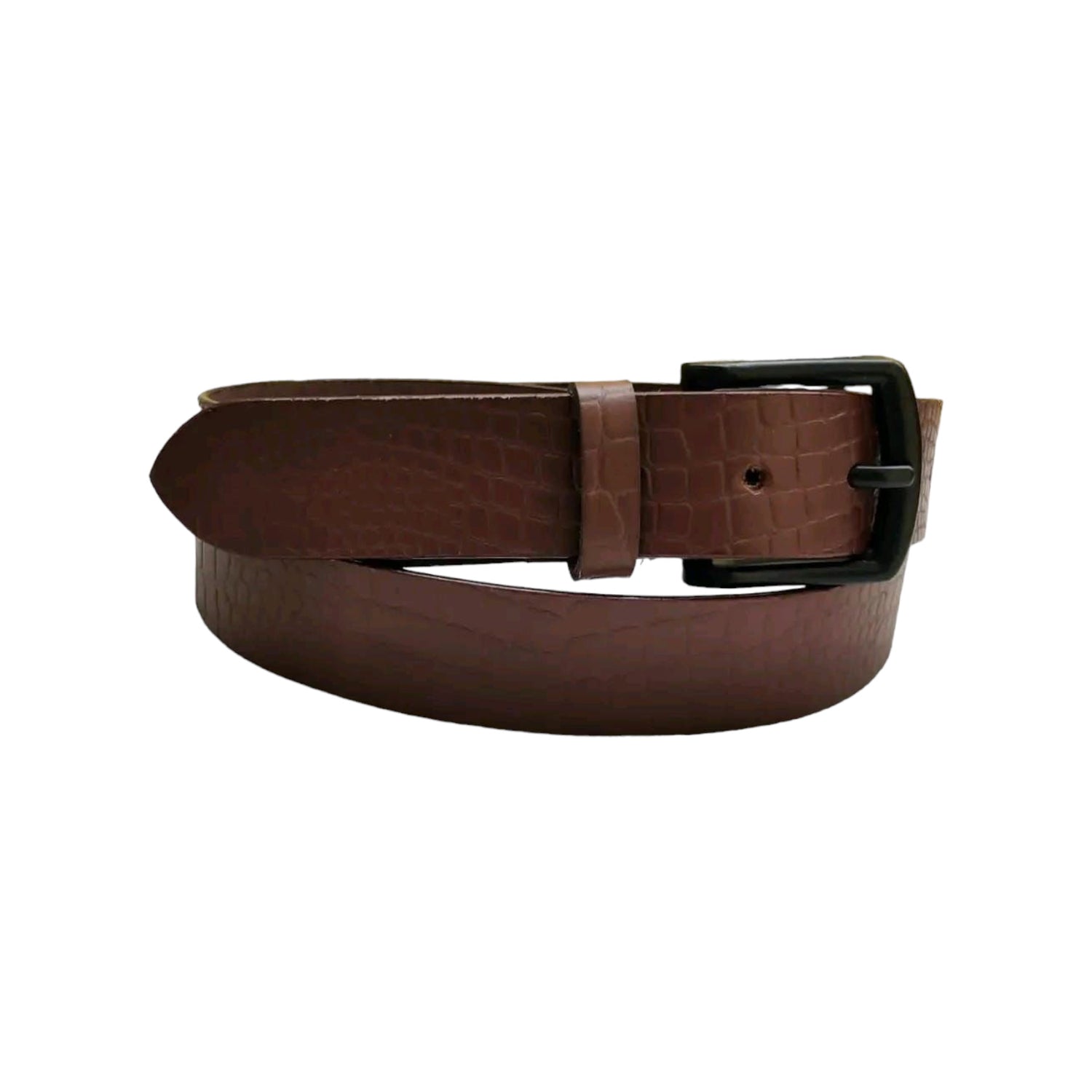 Mens Leather Croco Print Finish Belt.