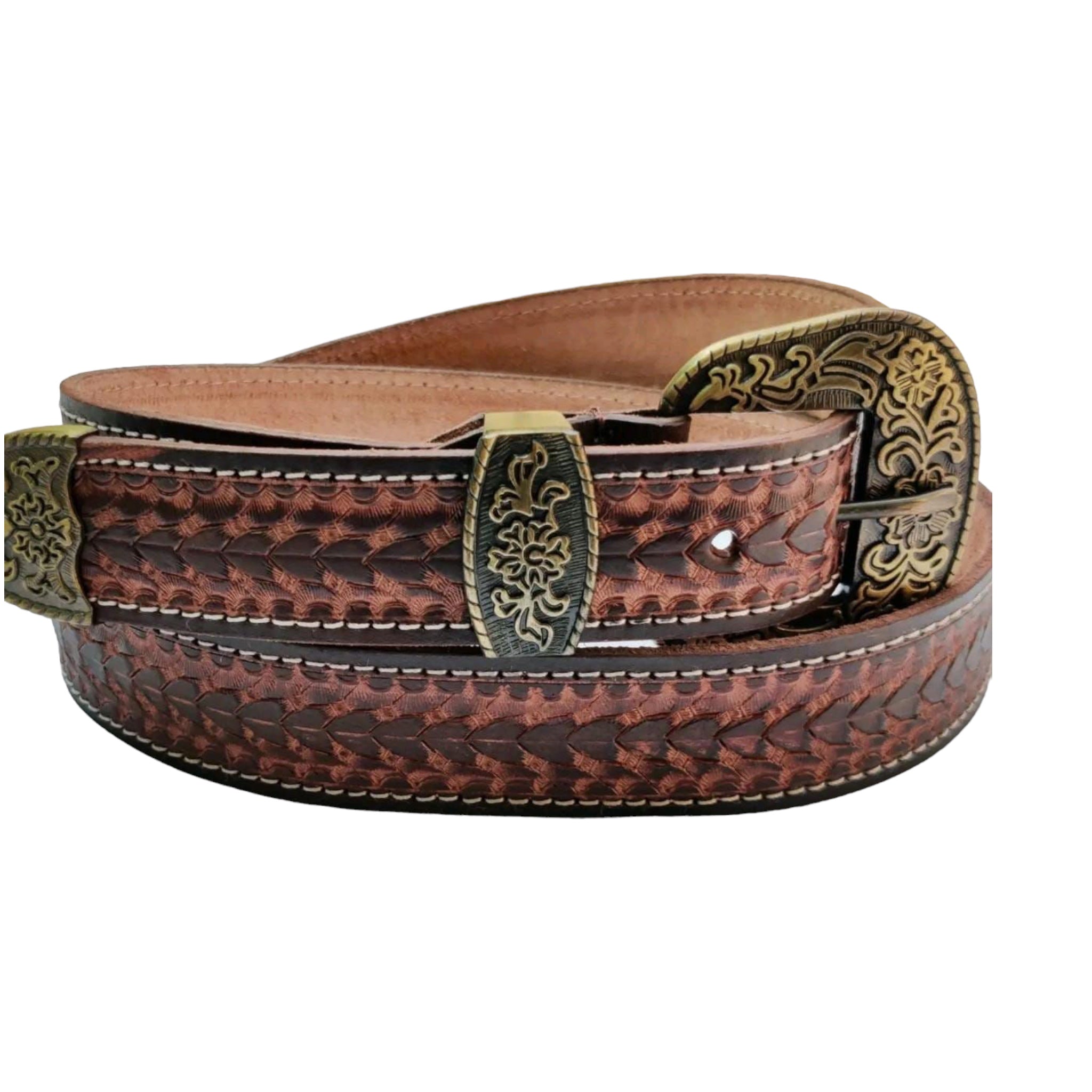 Mens Hand Tooled Belt Leather Belt