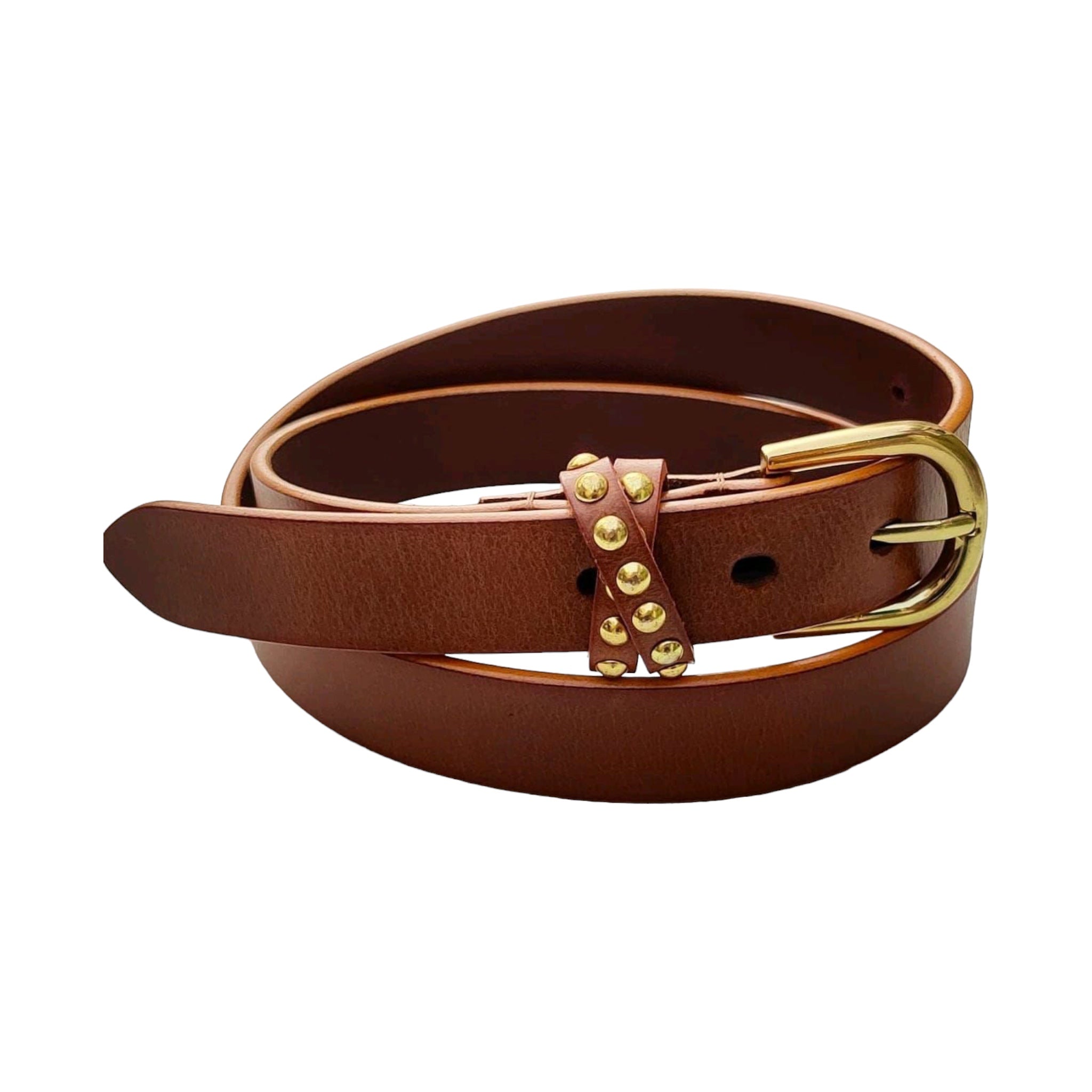 Mens leather Belt with Stud loop