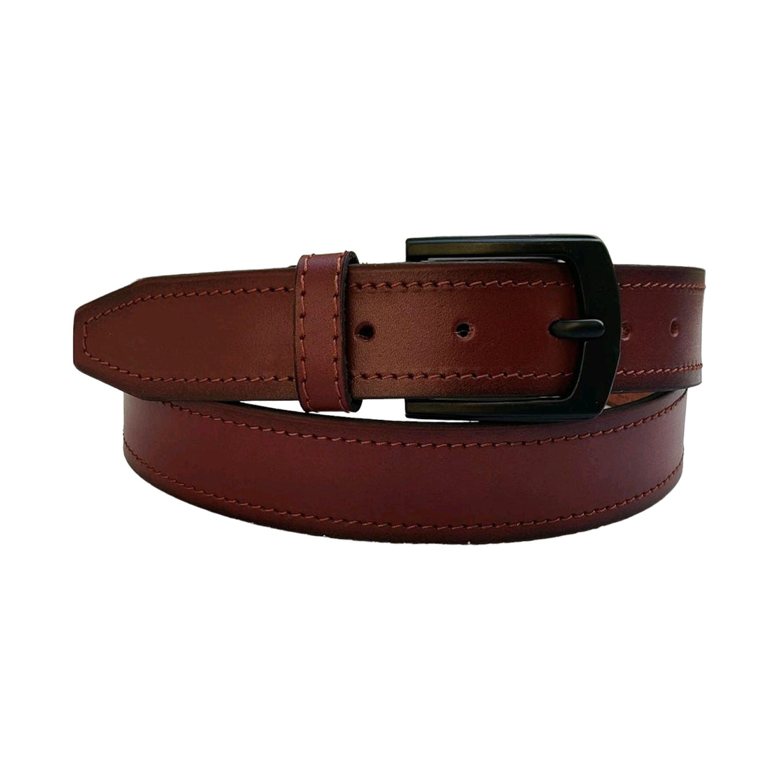 Mens Powder coated buckle Leather belt