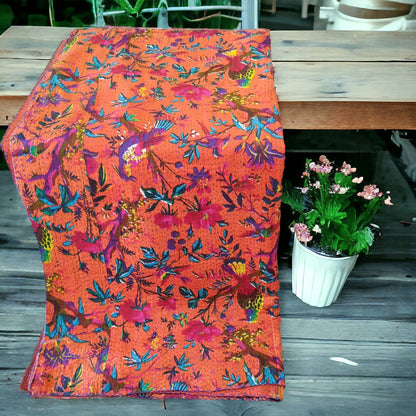 Humming  Cotton Embroidered Kantha Blanket