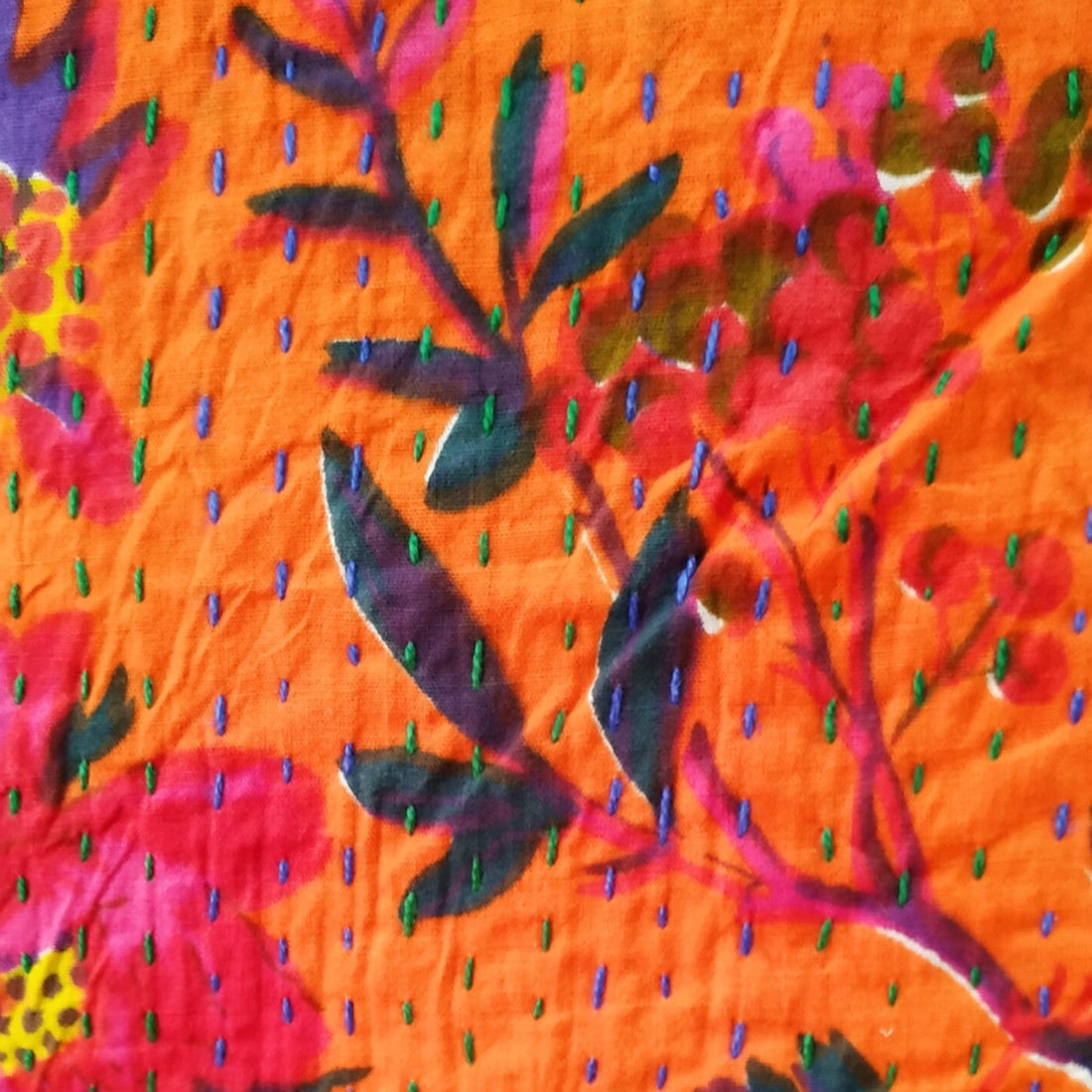 Humming  Cotton Embroidered Kantha Blanket