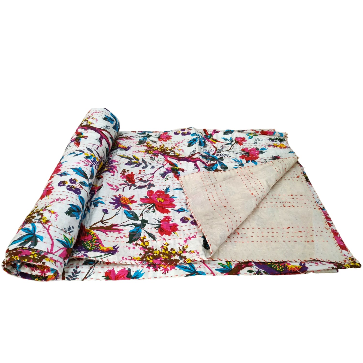 Humming  Cotton Embroidered Kantha Blanket