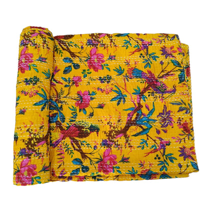 Humming  Cotton Embroidered Kantha Blanket