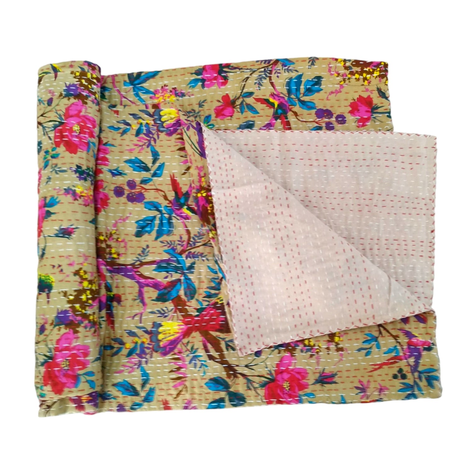 Humming  Cotton Embroidered Kantha Blanket