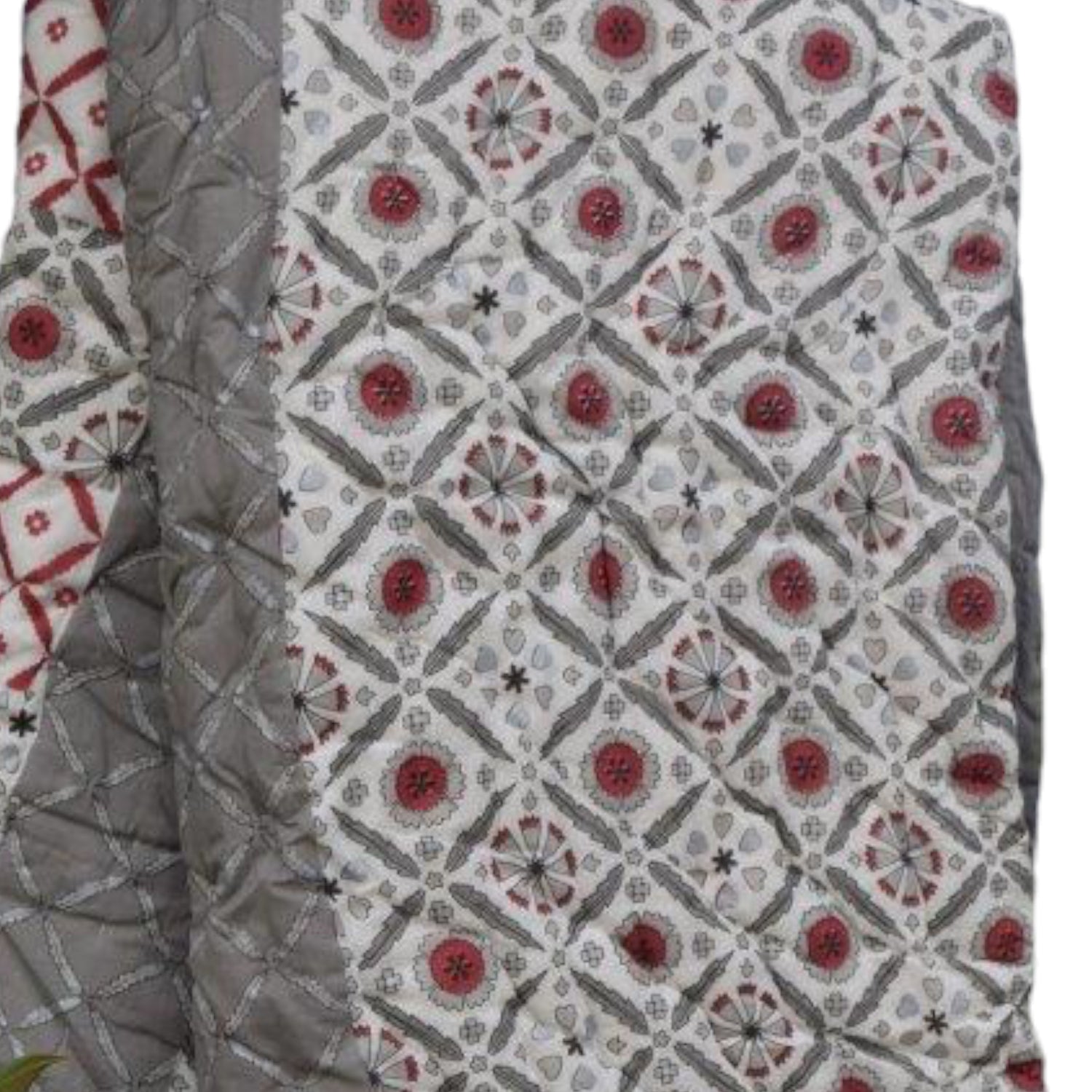 Cotton Lightweight Grey Printed Quilt