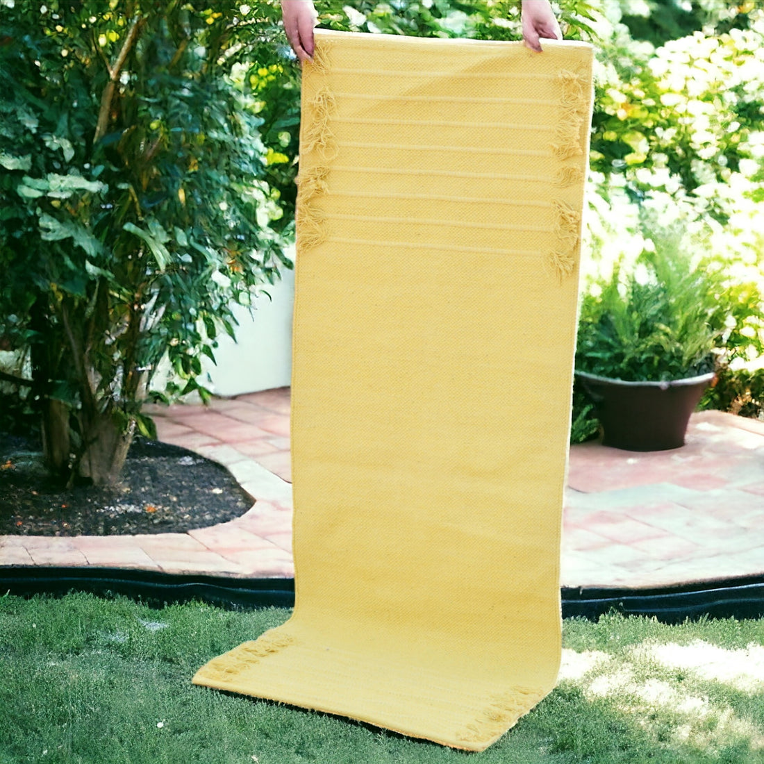 Cotton Handloom Solid Colour Eco-Friendly Yoga Mat