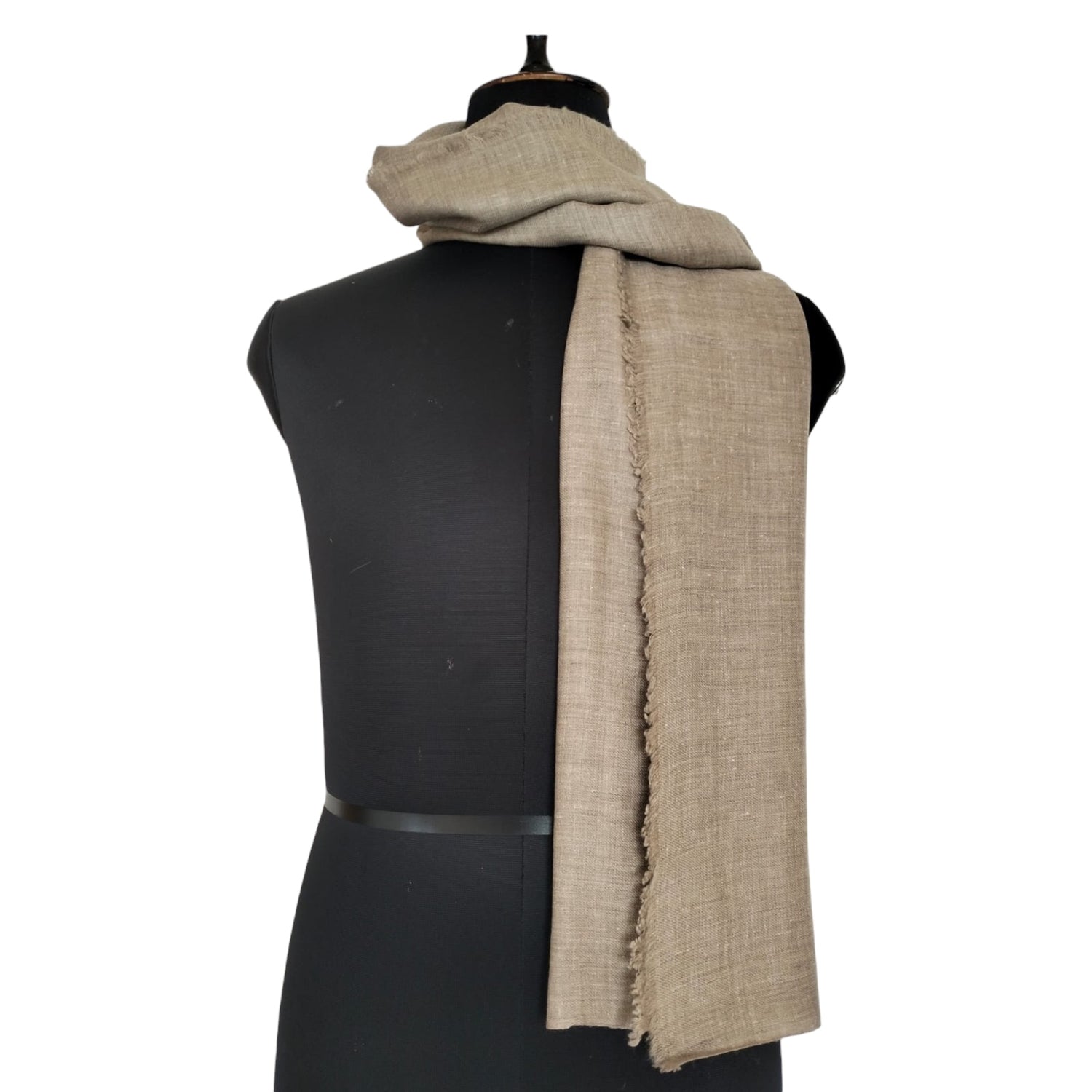 Handwoven Natural Brown Pashmina