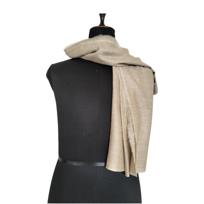 Pure Beige Handwoven Pashmina