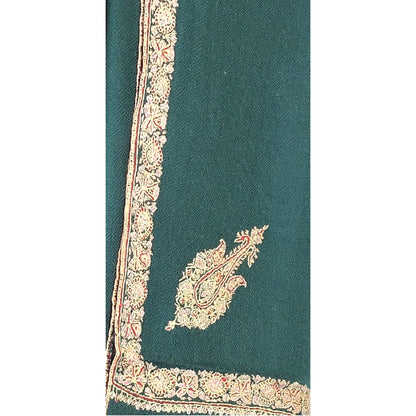 Dark Green Embroidered Pashmina