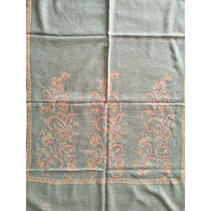 Sozni Embroidered Tan Pashmina